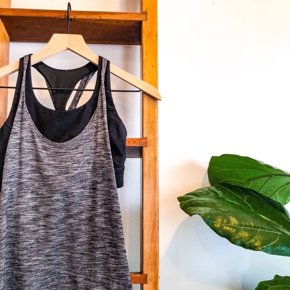 Lululemon Black And Grey Twist Tank/Bra Combo! - Picture 4 of 5